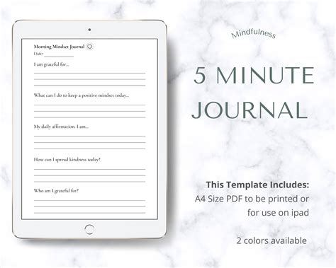 minute journal template