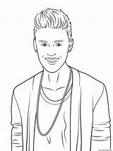 Justin Bieber Coloring Pages Printable Celebrity Drawing Color Print sketch template