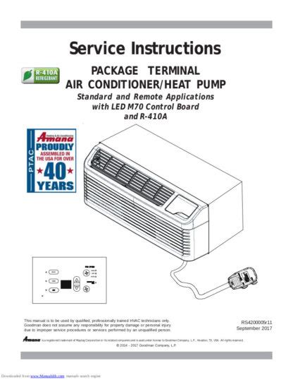 amana air conditioner service manual model pmcg