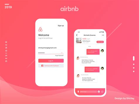 airbnb redesign login chat  shirley zhang  dribbble