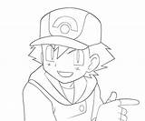 Coloring Ash Pokemon Ketchum Pages Bw sketch template