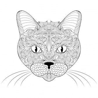 head  cat cat coloring page vector artwork vector illustration