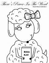 Coloring Power Sheep Word Sunday There Kids School Bible sketch template