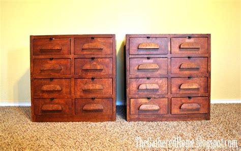 gathered home  vintage hardware store cabinets
