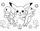 Coloring Pikachu Pages Pokemon Friends Colouring Kids Garden Cute sketch template