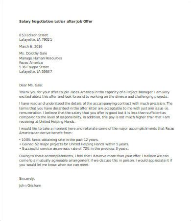 salary negotiation letter   word documents