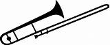 Trombone Clip Clipart Silhouette Brass Instruments Jazz Trumpet Cartoon Instrument Vector Posaune Music Cliparts Sketch Tenor Saxophone Bass Sheet Border sketch template