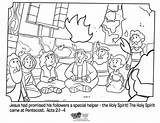 Pentecost Acts Believers Whatsinthebible Jerusalem Preschool Sacramentos sketch template