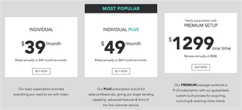 pricing page examples  inspire   design page design premium packaging price page
