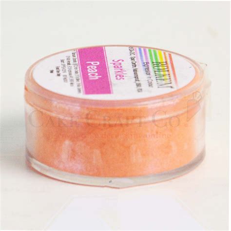 rolkem peach sparkles edible dust icing colouring 10g cake craft company