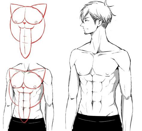 male pose anime body base abs kopi anget