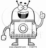Robot Clipart Smart Cartoon Thoman Cory Vector Outlined Coloring Royalty 2021 sketch template