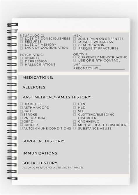 medical student printable hp template printable word searches
