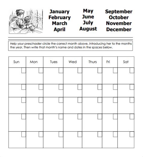 sample preschool calendar templates   sample templates