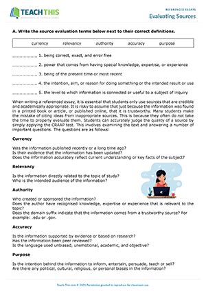 referenced essays eap worksheets