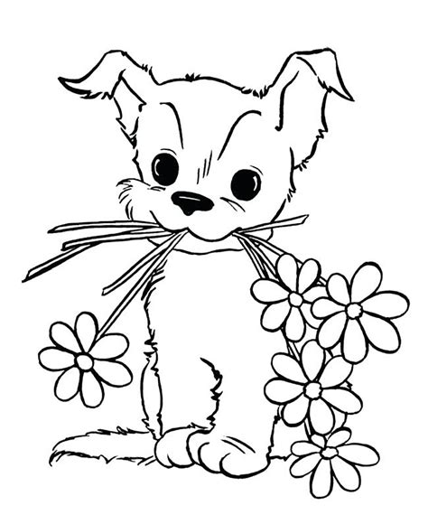 dogs  color  kids dog  flowers dogs kids coloring pages