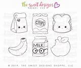 Lunch Cookie Mini Sold Box Kawaii Bag Cutters Set Cookies Milk Choose Board sketch template