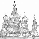 Coloring Cathedral Adult Pages Moscow Architecture Book Books Mandala Sheets Basil Curbed Colouring Shines Stunning Global Light Drawings St Drawing sketch template