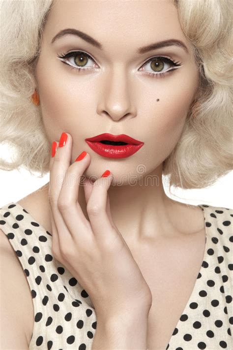 american retro pin up girl with old fashioned make up