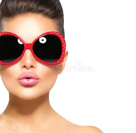 Beauty Model Girl Wearing Sunglasses Stock Image Image