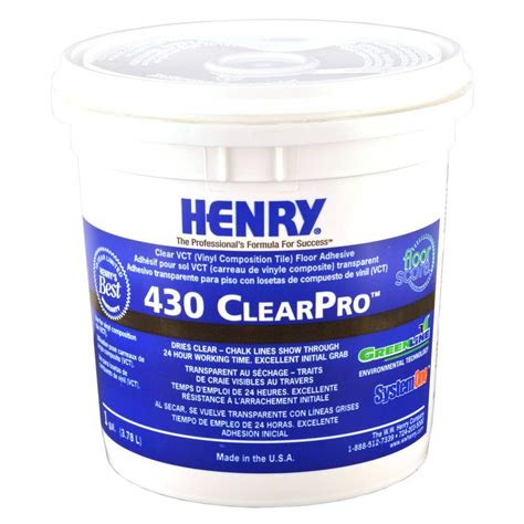henry   gal clearpro vct adhesive   home depot