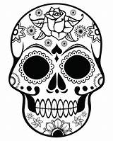 Coloring Skull Pages Sugar Print sketch template