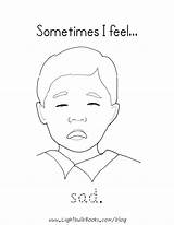 Coloring Sad Pages Face Feelings Color Printable Kids Getcolorings Popular sketch template
