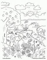 Creation Coloring Pages Bible God Children Story Created Kids Sheet Garden Sheets Eden Printable School Sunday Crafts Beginning Adam Clipart sketch template