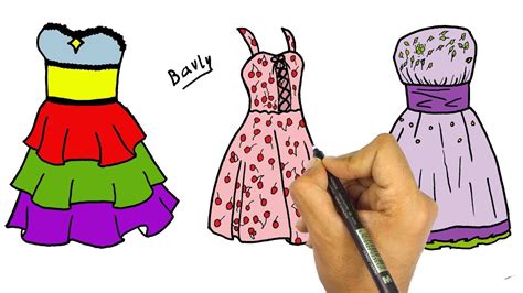 ‫تعليم الرسم للأطفال كيف ترسم ملابس حلوة للبنات‬‎ youtube