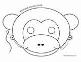 Monkey Mask Printable Template Colouring Color Pages sketch template