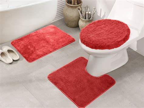 royalty  piece bath rug set  red walmartcom walmartcom