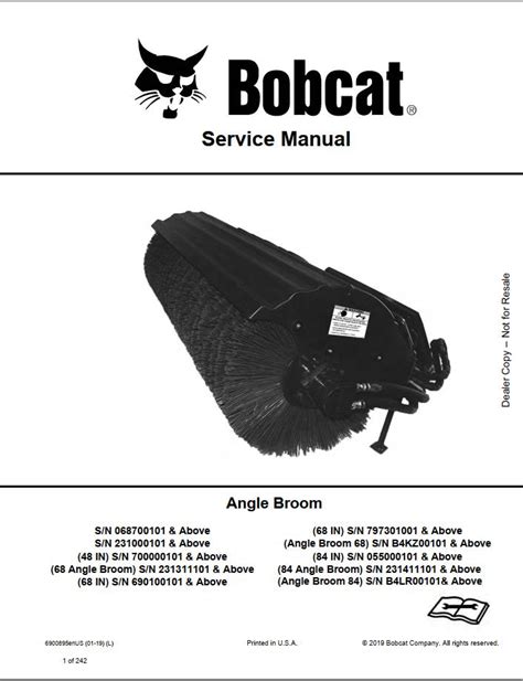 bobcat angle broom   service manual