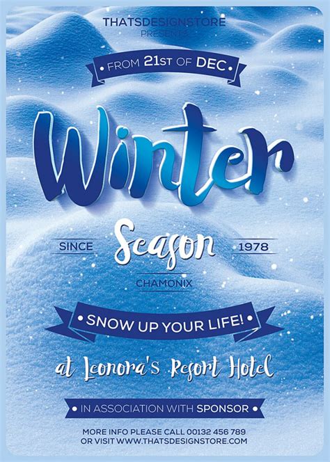 winter season flyer template v4 party flyers for photoshop