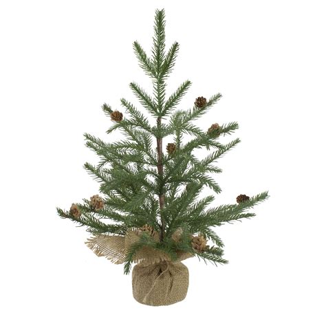potted pine medium artificial christmas tree   burlap pot unlit