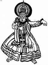 Dance Coloring Kathakali Pages Folk India Clipart Classical Dances Cliparts Drawings Types Gif Books Paintings Pencil Blank sketch template