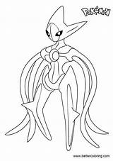 Deoxys Pokemon Coloring Pages Draw Drawing Printable Step Kids sketch template