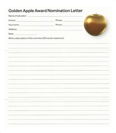 nomination letters  word  documents