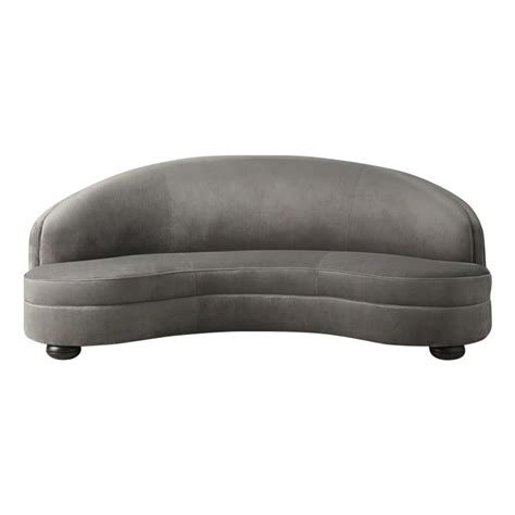 modern designer velvet sofa light grey  seat