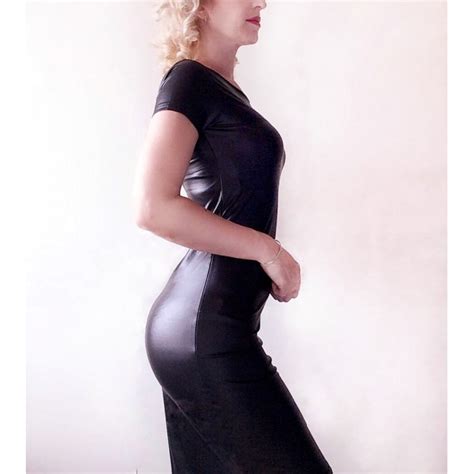 2017 summer sexy women pu leather dress short sleeve