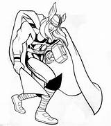 Thor Coloring Marvel Hero Superheroes Netart sketch template