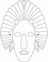 African Mascaras Indigenas Carnaval Masque Indio Coloringhome Coloriage Source Orientacionandujar sketch template