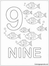 Nine Fish Coloring Printable Online Pages Color Coloringpagesonly sketch template