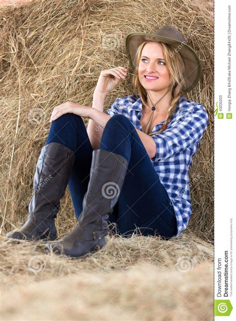 Farm Girl Daydreaming Stock Image Image Of Looking Cute