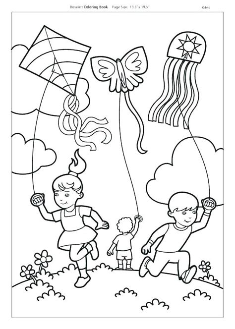 kite coloring page kindergarten coloring simple kites kite boys happy