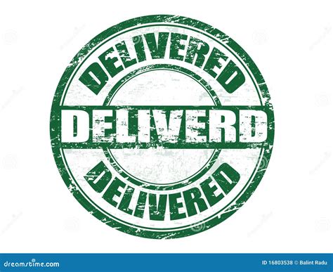 delivered stamp stock vector illustration  package