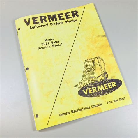 vermeer  baler owners operators manual parts list exploded views  peaceful creek