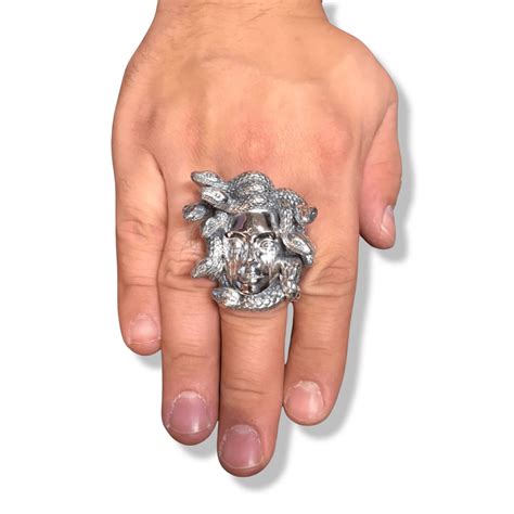 medusa ring mens sterling silver
