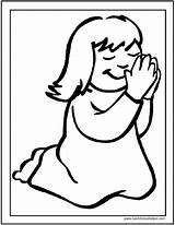 Praying Girl Drawing Catholic Prayers Easy Little Coloring Getdrawings Learn sketch template