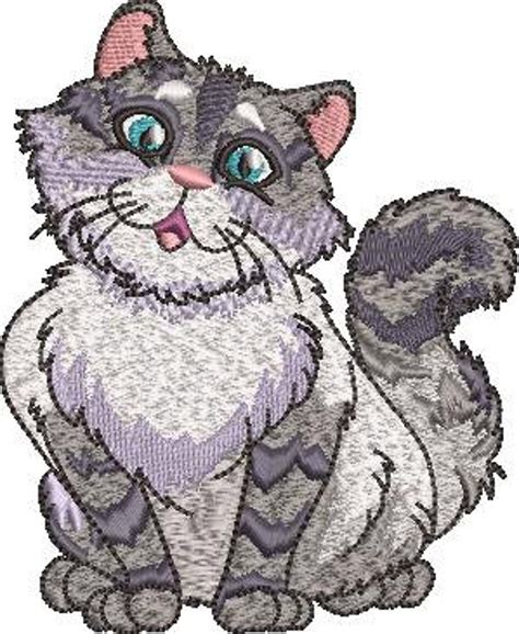 cute cat embroidery pattern etsy