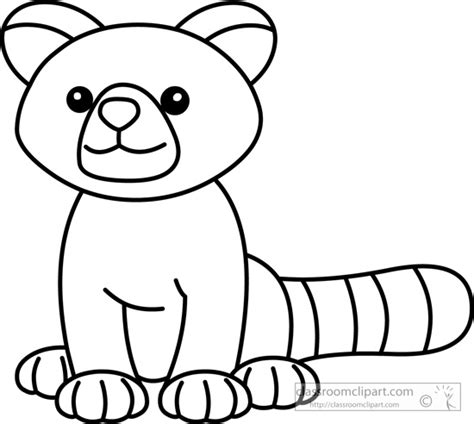 animals black  white outline clipart redpandaoutlineclipart